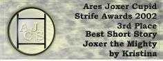 3rd Place: Best Short Story for Joxer the Mighty